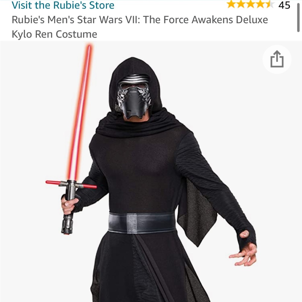 Adult Men’s Kylo Ren Star Wars Force Awakens Costume (Adult/M)